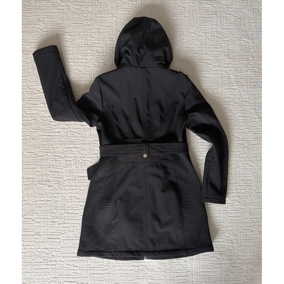 Guess Soft shell Black Women's Lightweight Hooded Jacket With Belt  Size M - Picture 16 of 16
